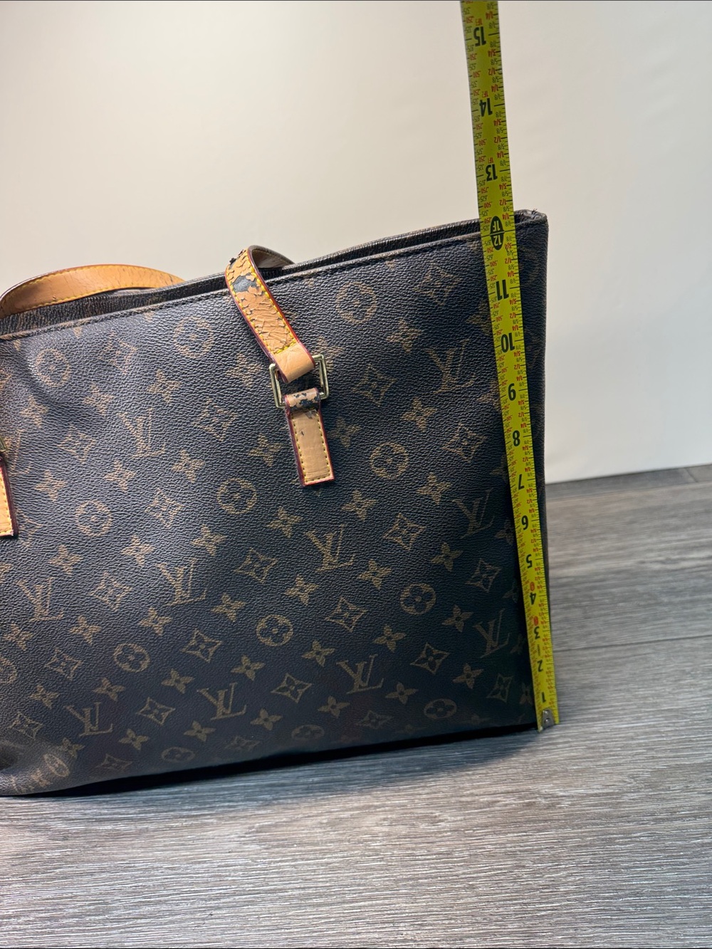 Louis Vuitton Monogram Canvas Tote in Brown with Tan Straps - Picture 9 of 12